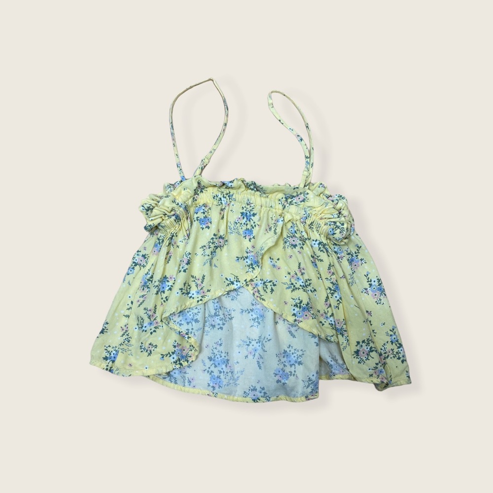 3/$30 Garage Buttercup Yellow Crop Floral Cami S - Picture 2 of 6